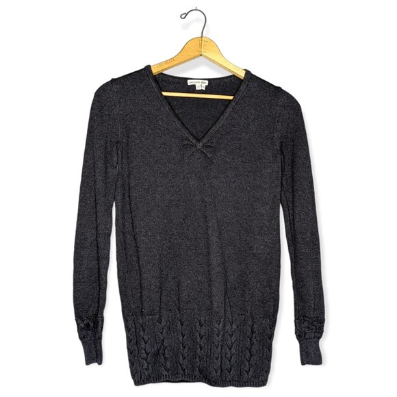 Lacoste V Neck Black 100% Cotton Sweater Size 40 - Picture 1 of 11